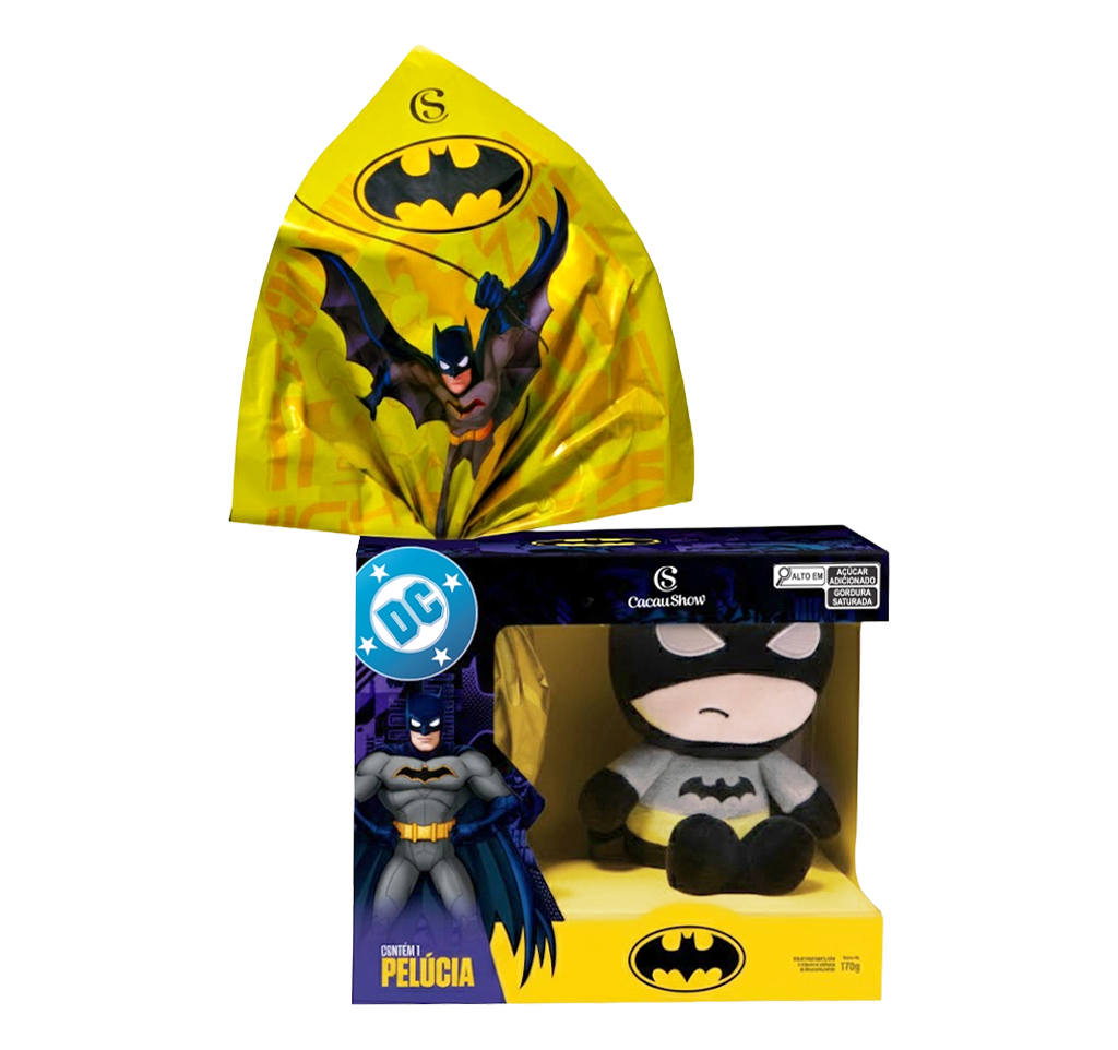 Ovo de Páscoa ao Leite Pelúcia Batman 170g